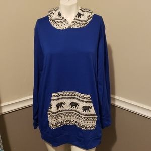 Moosungeek Patchwork hoodie with elephant